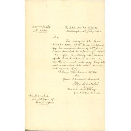Consenting to pay part of cost of road to hospital and lunatic asylum - Public Works Department