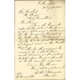Asking patronage of Council - Philharmonic Society