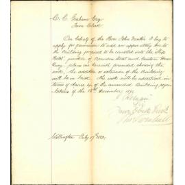 Application for addition to building and relation of building regulations, Ship Hotel - Thomas Turnbull