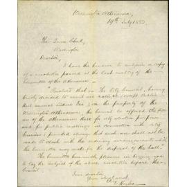 granting free use of the hall to the Corporation - Wellington Athenaeum