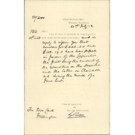 With remittance hospital account - Colonial Secretary