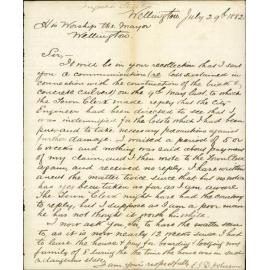 Further regarding his claim in account of damage by Cuba Street drain - E J D Johnson