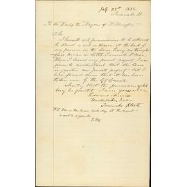 Application to stand a vehicle in little Taranaki Place - Edward Morris