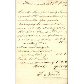 Claim for damage cause by flood - T Norris