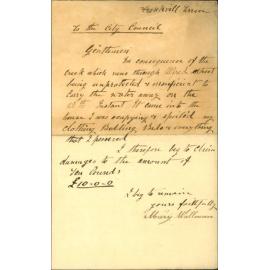 Claim for damage cause by flood - Mary Wallman