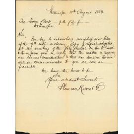 Letter regarding rent and lease of their wharf under construction - Plimmer, Reeves & Co
