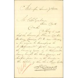 Application for transfer od license - Thomas Carter