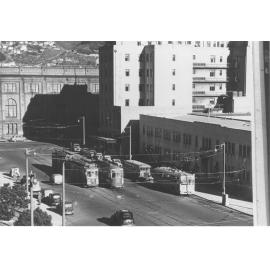 Trams opposite Wellington Railway Station