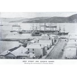 Grey St and Queens Wharf, showing the reclamation in Panama Street