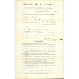 Application for 3" service for prevention of fire - James Gear