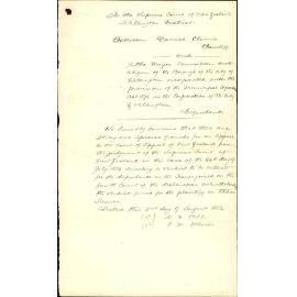 Petition regarding Climie v Corporation