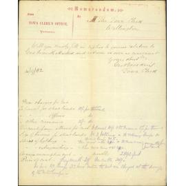 Asking for information as to price of gas - Town Clerk Wanganui