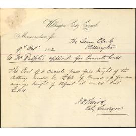 Application for concrete wall in Webb Street, offering £15 towards cost of the same - Thomas Ralph