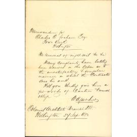 Complaints as to the Night Soil contract - Colonial Architects department
