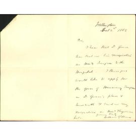 Resigning appointment of honorary physician and applying for honorary surgeon - Dr Collins