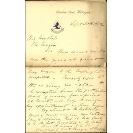 Resigning his honorary surgeonship at hospital - Dr Grace
