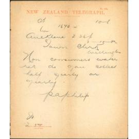 Collection of rates and forms of notice - Town Clerk Auckland