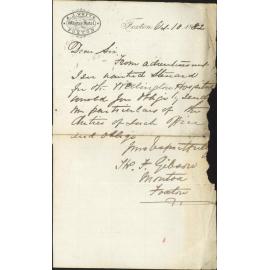 Asking as to steward and duties at hospital - J G Gibson
