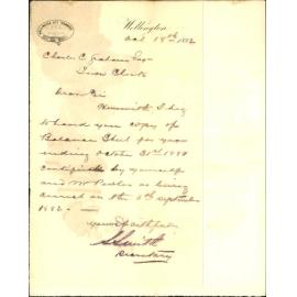 Forwarding balance sheet to 31/10/81 - City Tramways Co