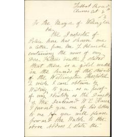 Application for deceased fathers watch - Mrs Wilson