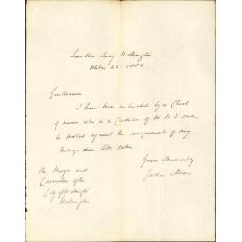 Protesting against arrangement W J Oakes to R Cleland - Gordon Allan