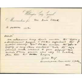 Withdrawing attachment regarding monies due to W F Oakes - Moorehouse, Edwards & Gutten