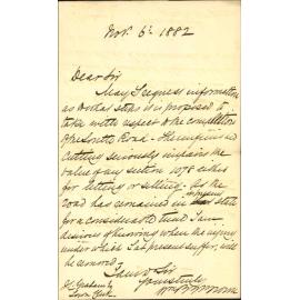 Enquiring as to date of continuation of South Road - W R E Brown