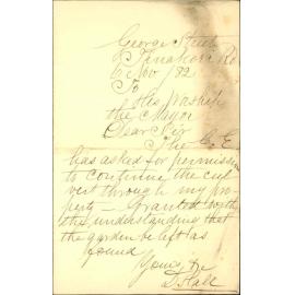 Granting permission for the George Street drain through his property - D Hall