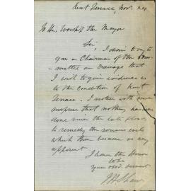 Desirous of giving evidence upon the drainage enquiry committee - J H Shaw