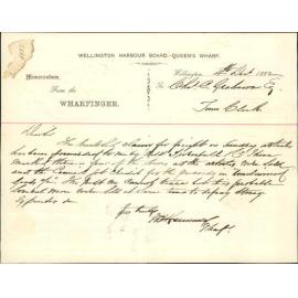 Claim in account of sundry goods sold in account of the corporation - Harbour Board [Wharfinger]