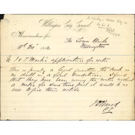 Application for water for steam purposes, the creek water being too thick - J & T Meek