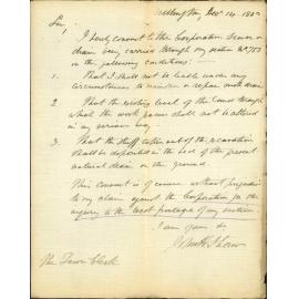 Consent, on condition, to drain through town acre 753 - J H Shaw