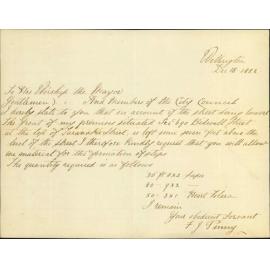 Application for material for steps in Bidwell Street - F G Pinney