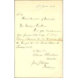 Asking for patronage of Mayor and Council to Miss Lydiaids benefit - D Macallum