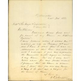 Forwarding claim for extra £72.71 in McKirdys pipe laying contract - D Robertson
