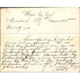 Memo to City Treasurer regarding banking account - Mayor