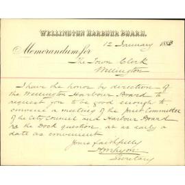 Asking that a meeting of the port committee regarding the floating dock might be convened - Wellington Harbour Board