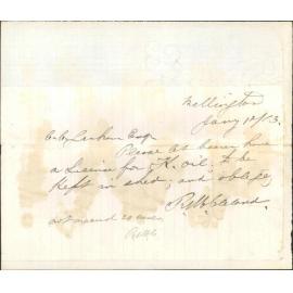 Kerosene storage license - R M Cleland