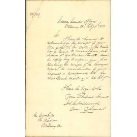 Application for reserve of Wainui watershed, 640 acres - Crown Lands department