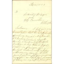 Claim in account of lease of railway, Te Aro Reclamation - Lewis Hook