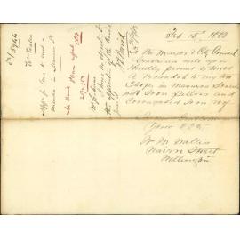 Application for leave to erect a veranda in Manners Street - William Wallis
