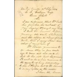 Complaint regarding water works through his property - J McKirdy