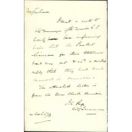 Licenses (packet) of Union Steam Ship Company steamers - City Treasurer