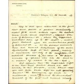 Complaint as to deposit of rubbish in Britomart Street - W B Edwards