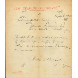 Leave to use the tram track at Wainuiomata - A E Russell