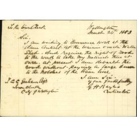 Asking for access to the dam at Wainui water works - G H Baylis