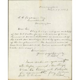 Application for further advance of £1,000 in account of Oakes' long tunnel contract, also regarding use of tramway let to G H Bayliss