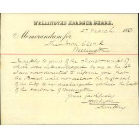 Refusal to allow disposal of night soil within the harbour - Wellington Harbour Board