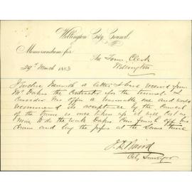 Contract for laying pipes in long tunnel - City Surveyor