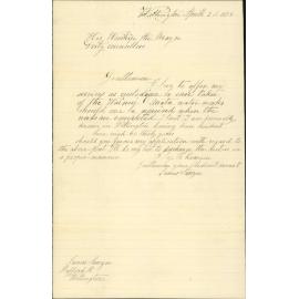 Application for office of Custodian, Wainuomata water works - James Sawyer